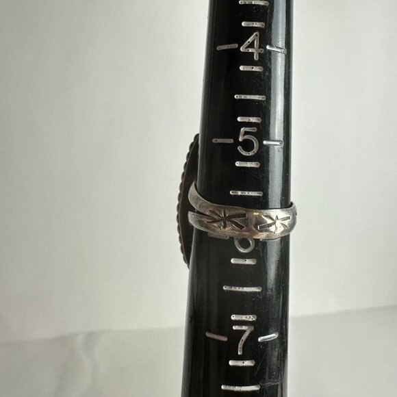 Sterling Silver Mother of Pearl Turquoise Ring Size 5.5 Signed BW - Picture 4 of 7